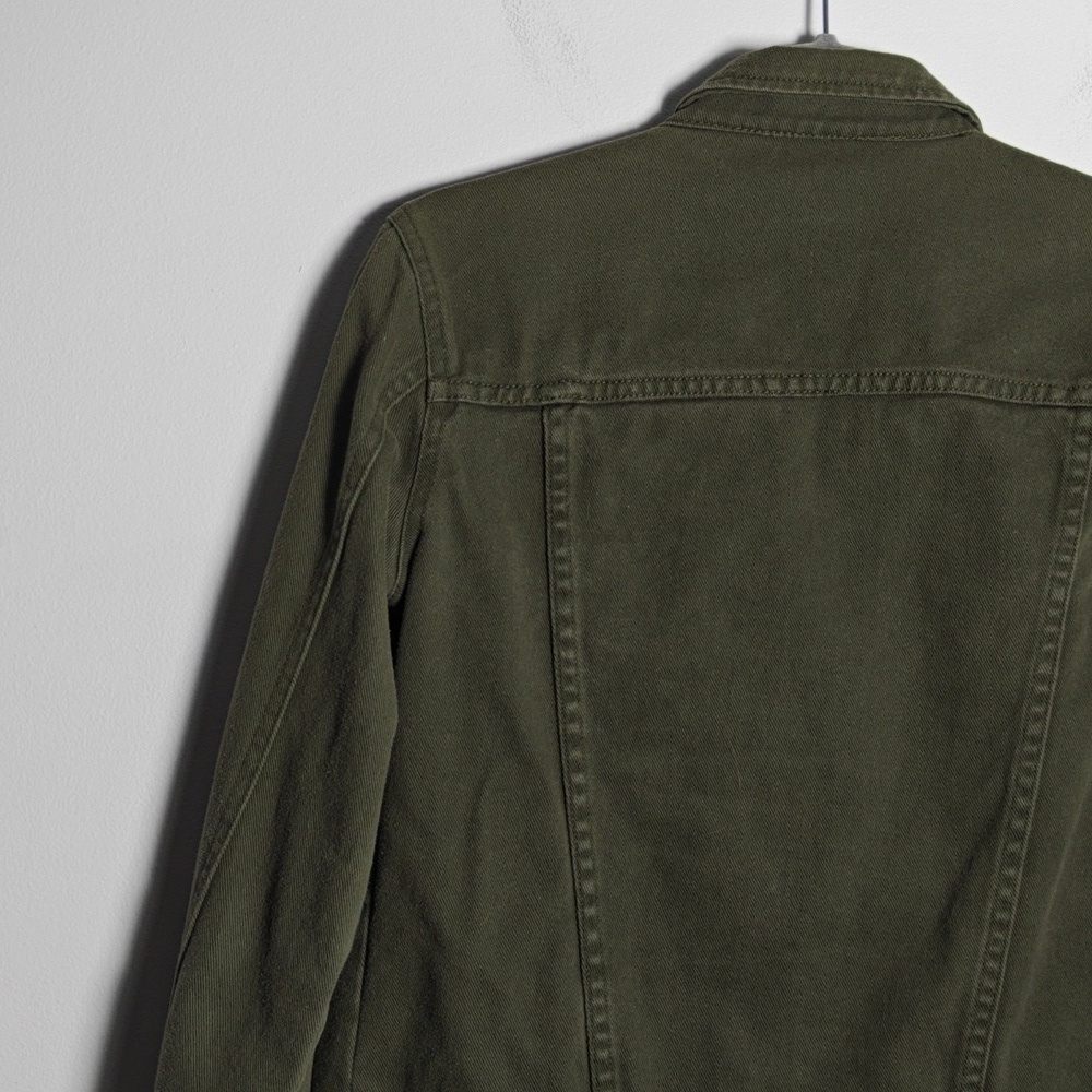 NEWPORT NEWS JEANOLOGY COLLECTION Olive Green Jean Jacket Size 4 - Picture 14 of 16